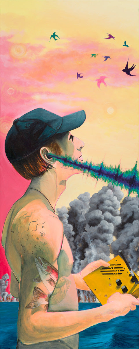 Drowning Out the Sound (Yonqi) original painting by Suzanne DeSoleil