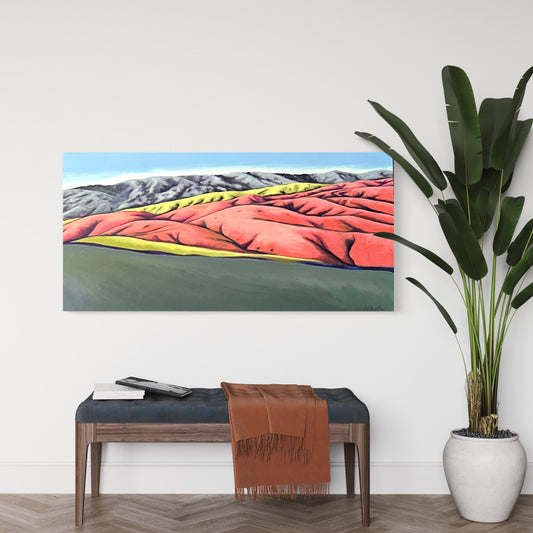 Original acrylic painting on canvas of the foothills from Table Rock in Boise, Idaho. 