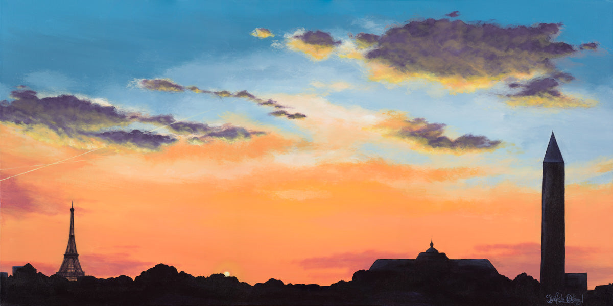 Parisian Sunset original painting by Suzanne DeSoleil