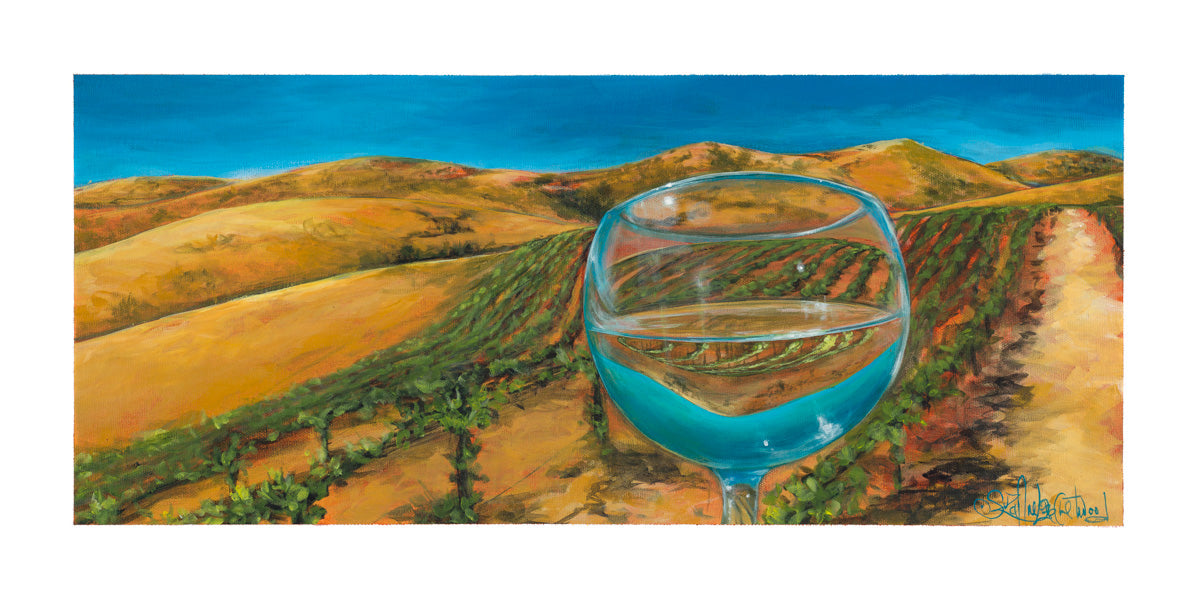 Three Horse Ranch Vineyard original painting by Suzanne DeSoleil