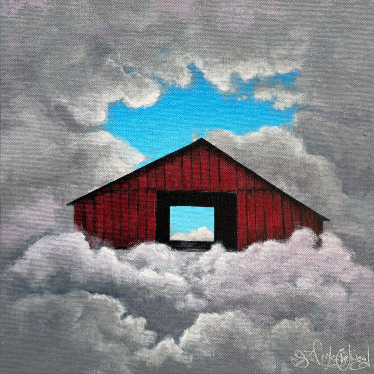 Dreamkeeper Barn original contemporary barn painting by Suzanne DeSoleil