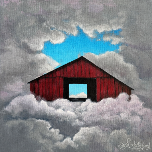Dreamkeeper Barn original contemporary barn painting by Suzanne DeSoleil