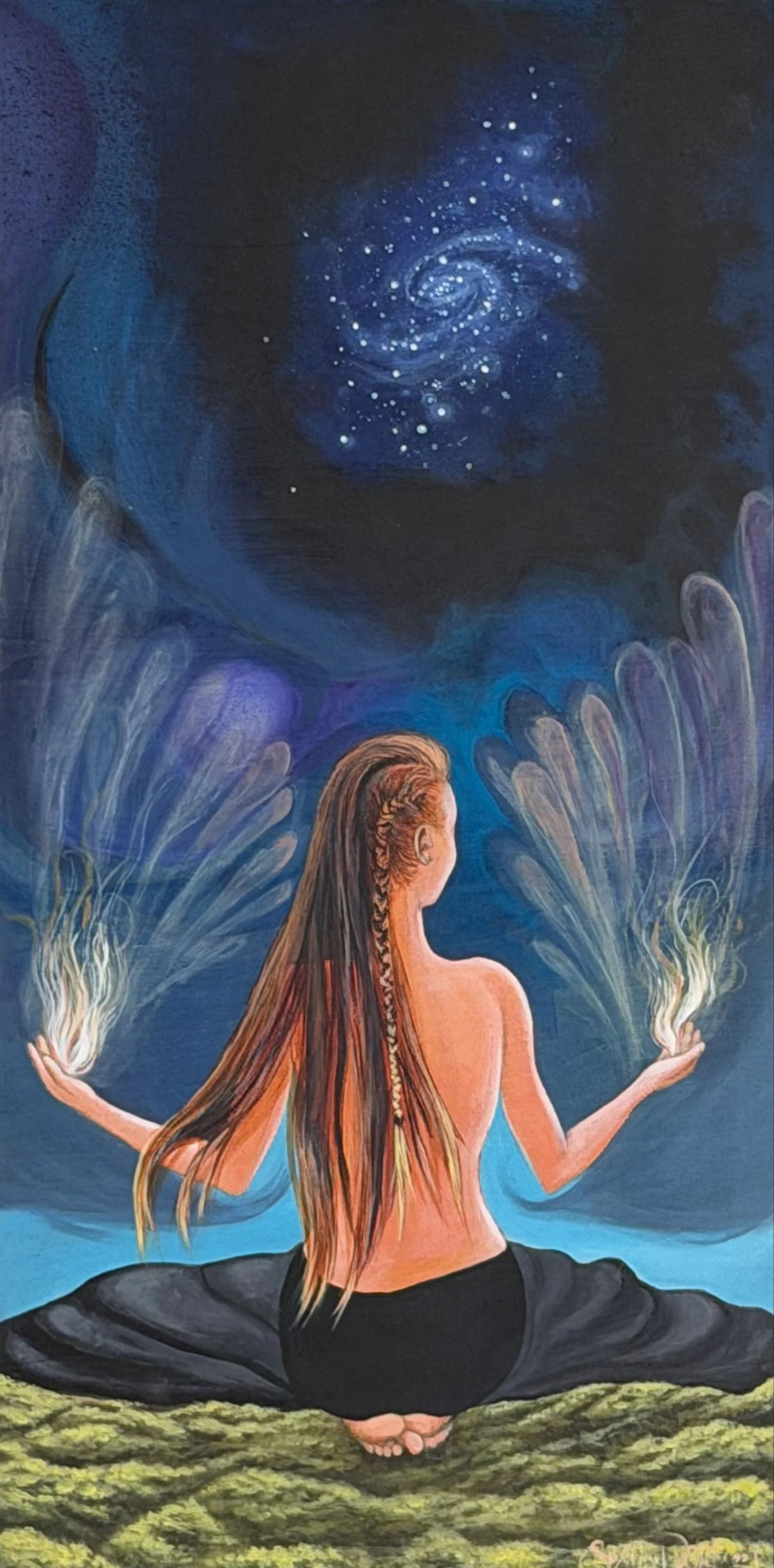 Dropping the Veil original figurative painting by Suzanne DeSoleil