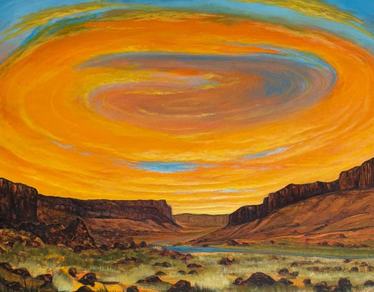 Vortex original Swan Falls canyon landscape painting by Suzanne DeSoleil